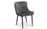 Luxe Pair of Grey Velvet Dining Chairs