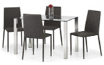 Jazz Pair of Slate Grey Fabric Dining Chairs