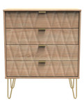 Diamond Bardolino 4 Drawer Chest with Gold Hairpin Legs Welcome Furniture