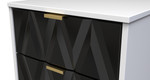 Diamond Black and White 2 Drawer Midi Chest with Gold Hairpin Legs