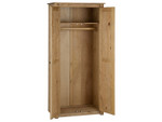 Panama 2 Door Double Wardrobe Natural Wax Solid Pine