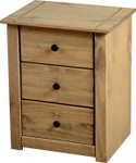 Panama 3 Drawer Bedside Chest