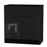 Monaco Black Gloss 3 Drawer Deep Chest