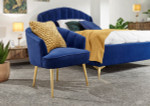 Pettine Royal Blue Velvet Chair