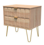 Cube Bardolino 2 Drawer Midi Chest with Gold Hairpin Legs