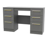 Haworth Double Pedestal 6 Drawer Dressing Table in Dusk Grey - Welcome Furniture