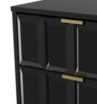 Cube Black Matt 2 Drawer Bedside Cabinet with Hairpin Legs