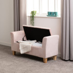 Amelia Pink Storage Ottoman Bench