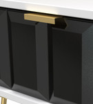 Cube Black Matt and White 1 Drawer Bedside Cabinet with Gold Hairpin Legs