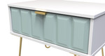 Cube Duck Blue and White Matt 1 Drawer Midi Chest with Gold Hairpin Legs Welcome Furniture