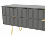 Cube Dusk Grey 4 Drawer Bed Box with Gold Hairpin Legs