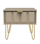 Cube Mushroom 1 Drawer Bedside Cabinet with Gold Hairpin Legs