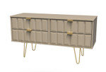 Cube Mushroom 4 Drawer Bed Box with Gold Hairpin Legs Welcome Furniture