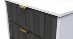 Cube Graphite and White 3 Drawer Midi Chest with Gold Hairpin Legs Welcome Furniture