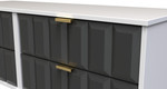 Cube Graphite and White 4 Drawer Bed Box with Gold Hairpin Legs welcome Furniture