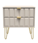 Cube Kashmir 2 Drawer Midi Chest with Gold Hairpin Legs Welcome Furniture