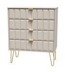 Cube Kashmir 4 Drawer Chest with Gold Hairpin Legs Welcome Furniture
