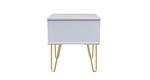 Cube Labrador Green and White 1 Drawer Bedside Cabinet with Gold Hairpin Legs