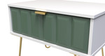 Cube Labrador Green and White 1 Drawer Midi Chest with Gold Hairpin Legs Welcome Furniture