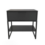 Diego Black 1 Drawer Midi Bedside Cabinet with Black Frame Legs