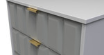 Cube Shadow Matt Grey 3 Drawer Midi Chest with Gold Hairpin Legs Welcome Furniture