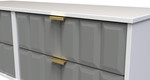 Cube Shadow Grey and White 4 Drawer Bed Box with Gold Hairpin Legs Welcome Furniture