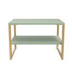 Diego Reed Green Lamp Table with Gold Frame Legs