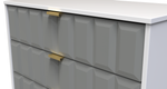 Cube Shadow Grey and White 4 Drawer Chest with Gold Hairpin Legs Welcome Furniture