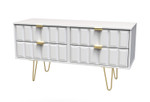 Cube White Matt 4 Drawer Bed Box with Gold Hairpin Legs Welcome Furniture