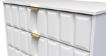 Cube White Matt 4 Drawer Chest with Gold Hairpin Legs Welcome Furniture
