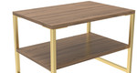 Diego Carini Walnut Lamp Table with Gold Frame Legs Welcome Furniture