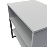 Diego Dusk Grey Single Open Midi Bedside Cabinet with Black Frame Legs