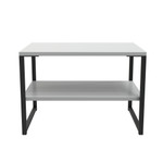 Diego Dusk Grey Lamp Table with Black Frame Legs