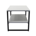 Diego Dusk Grey Lamp Table with Black Frame Legs