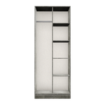 Diego Pewter Open Shelf Wardrobe with Black Fittings Welcome Furniture