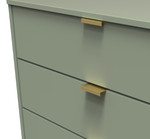 Hong Kong Reed Green 4 Drawer Chest with Gold Hairpin Legs