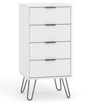 Augusta White Narrow 4 Drawer Chest