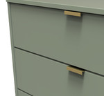 Hong Kong Reed Green 5 Drawer Chest with Gold Hairpin Legs