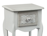 Brittany White-Grey 1 Drawer Bedside Table