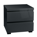 Puro Charcoal 2 Drawer Bedside Table