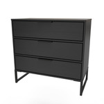 Diego Black 3 Drawer Chest with Black Frame Legs 