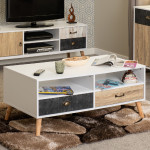 Nordic White 2 Drawer Coffee Table