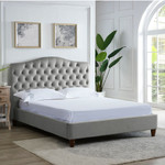 Sorrento Grey Velvet Bed Frame