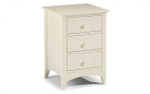 Cameo Stone White 3 Drawer Bedside