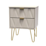 Diamond Kashmir 2 Drawer Bedside Cabinet with Hairpin Legs