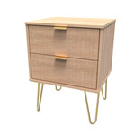 Linear Bardolino 2 Drawer Bedside Cabinet with Hairpin Legs