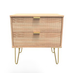 Linear Bardolino 2 Drawer Midi Chest with Gold Hairpin Legs