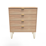 Linear Bardolino 4 Drawer Chest with Gold Hairpin Legs