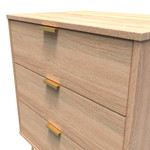 Linear Bardolino 3 Drawer Midi Chest with Gold Hairpin Legs