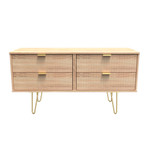 Linear Bardolino 4 Drawer Bed Box with Gold Hairpin Legs